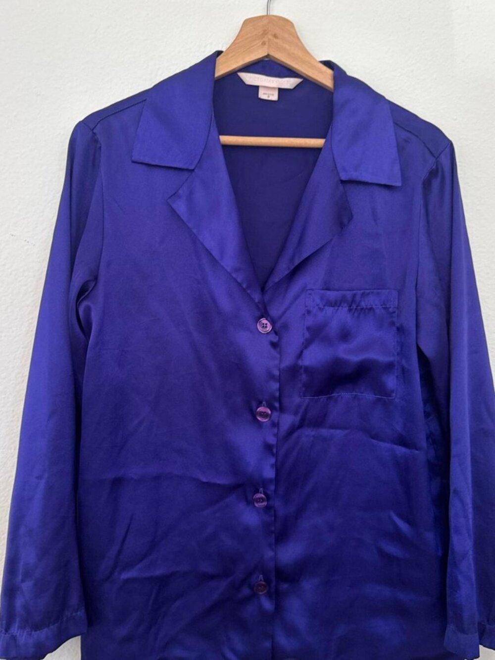 Vintage Victorias Secret Purple Pj shirt silk